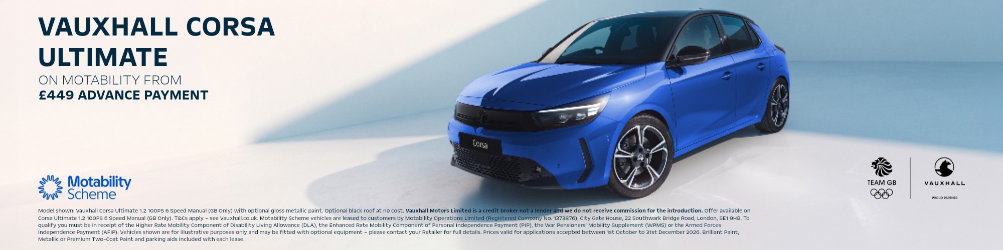 Corsa Motability Q4 banner
